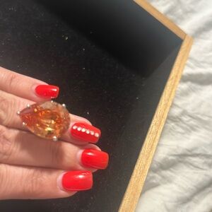 Pear shaped gem ring